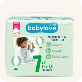 Підгузки Babylove Premium - розмір 7 XXL (16+ кг), 30 шт.