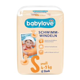 Підгузки для плавання Babylove розмір S, 4-9 кг, 12 шт.